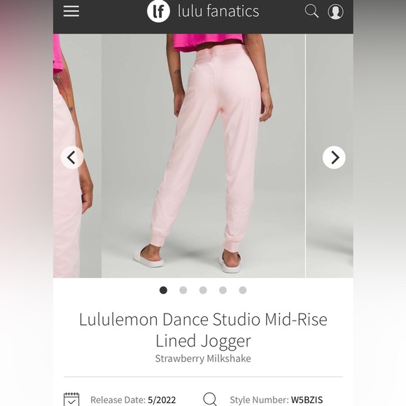Lululemon Dance Studio Lined Jogger in Strawberry Milkshake Size 12 - Picture 3 of 6